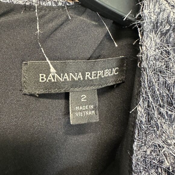 Banana Republic Dress Size 2 XS Women's Snake Gray Fringe Career Sheath Eyelash‎ - Picture 6 of 11